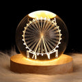 3D Galaxy Crystal Ball Lamp | Floating Planet LED Night Light - Glow & Drift