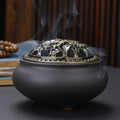 Antique Copper Lid Ceramic Incense Burner | Zen Meditation Censer - Glow & Drift