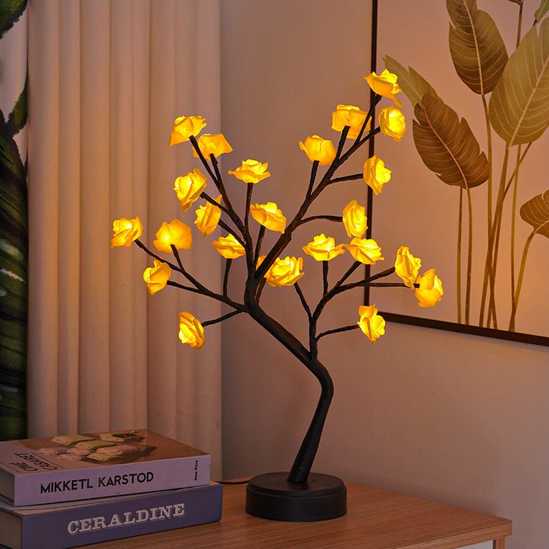 Enchanted Rose Tree Fairy Lamp | Warm LED Night Light - Glow & Drift