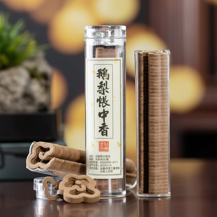 Glow & Drift Xiangyun cloud-shaped natural incense pieces in clear storage tubes for a relaxing home fragrance ritual.