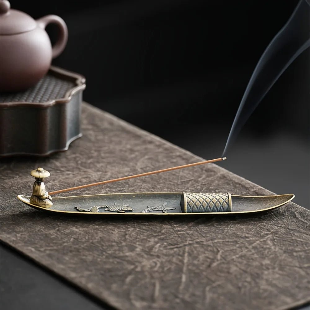 Japanese Style Fisherman Boat Incense Holder | Zen Home Decor - Glow & Drift