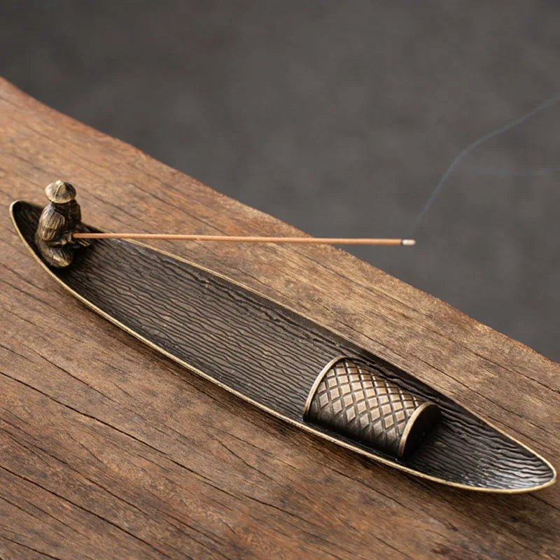 Japanese Style Fisherman Boat Incense Holder | Zen Home Decor - Glow & Drift
