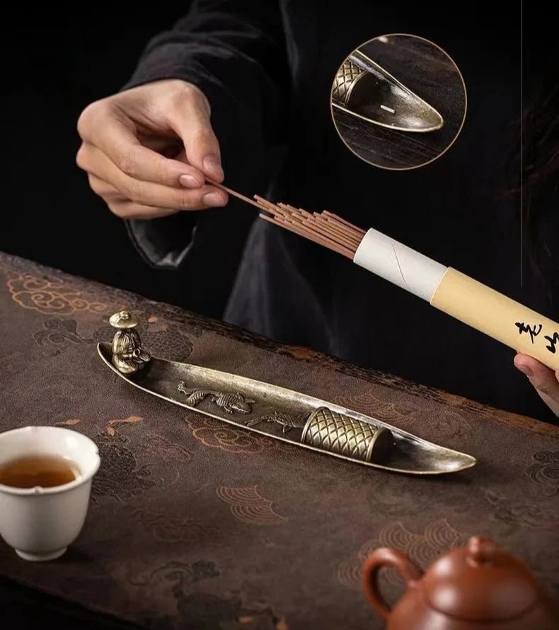 Japanese Style Fisherman Boat Incense Holder | Zen Home Decor - Glow & Drift