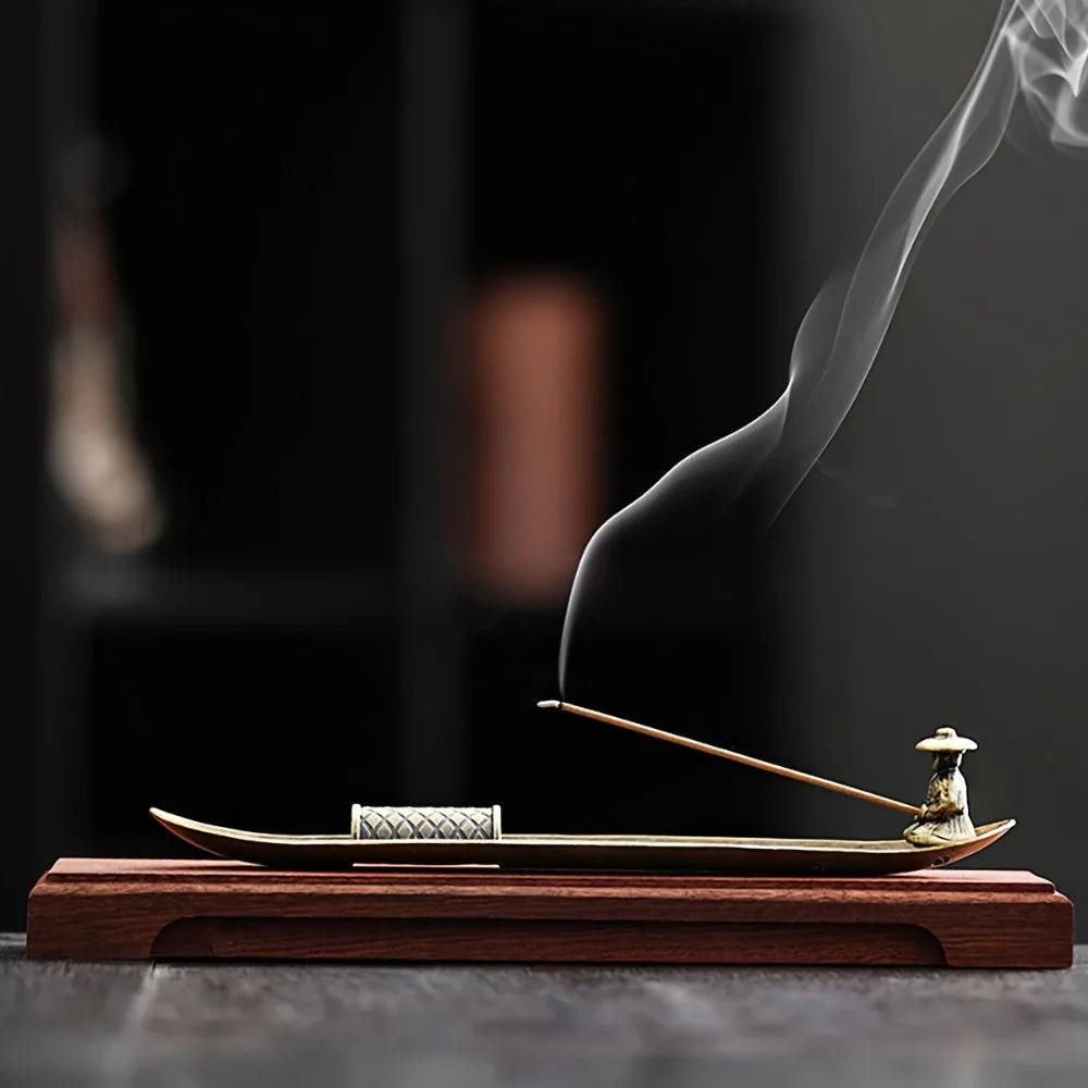 Japanese Style Fisherman Boat Incense Holder | Zen Home Decor - Glow & Drift