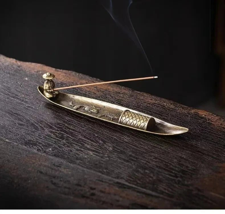 Japanese Style Fisherman Boat Incense Holder | Zen Home Decor - Glow & Drift