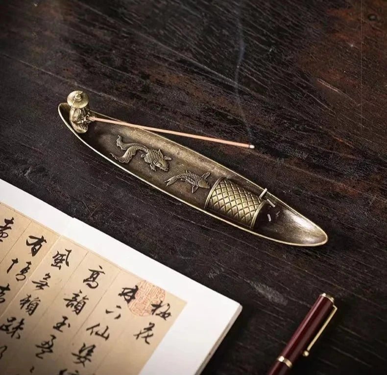 Japanese Style Fisherman Boat Incense Holder | Zen Home Decor - Glow & Drift