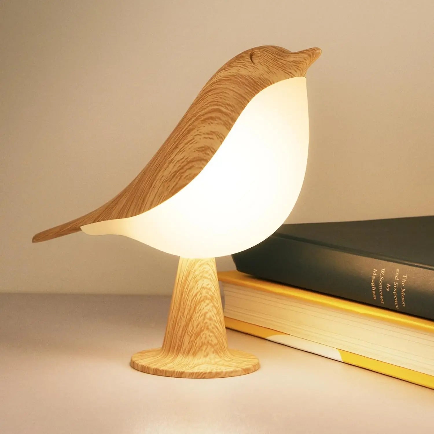 Modern Aviary Touch Lamp | 3 - Color Cordless Bird Night Light - Glow & Drift
