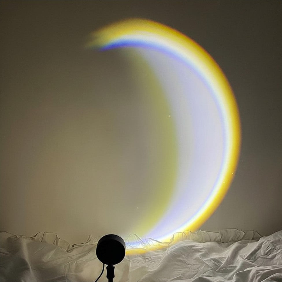 Ambient moonlight projection lamp creating a warm, cozy wall atmosphere.
