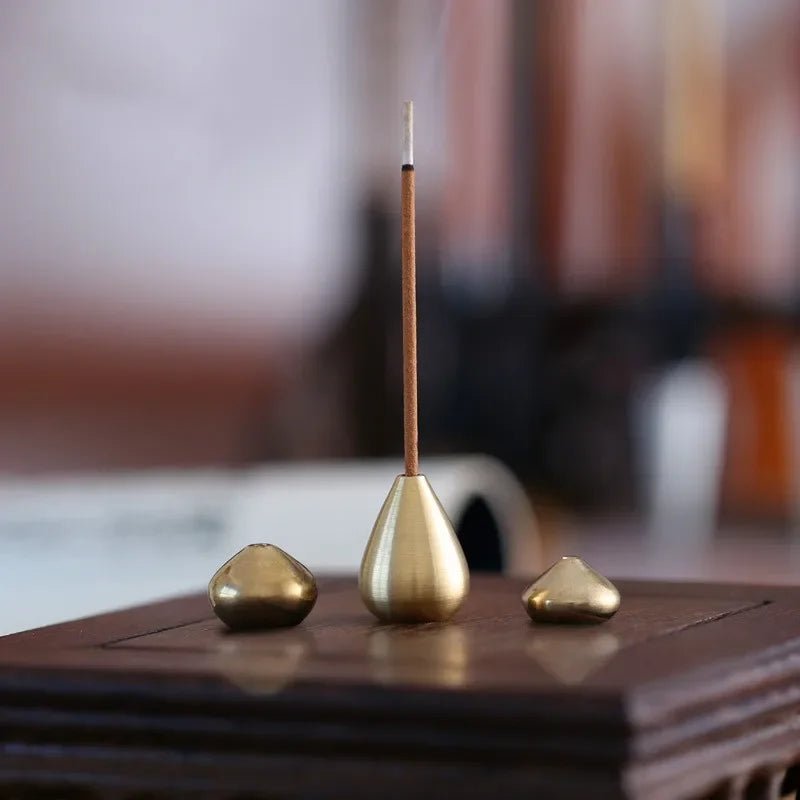 Pure Copper Gourd Incense Holder | Minimalist Aromatherapy Base - Glow & Drift
