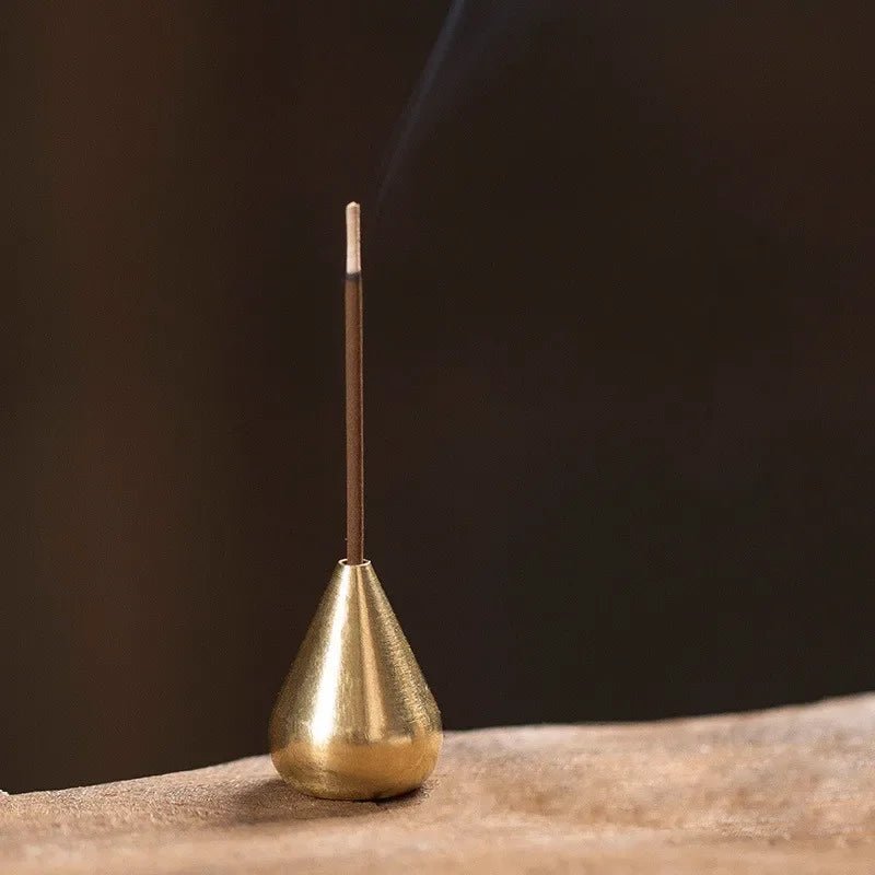 Pure Copper Gourd Incense Holder | Minimalist Aromatherapy Base - Glow & Drift