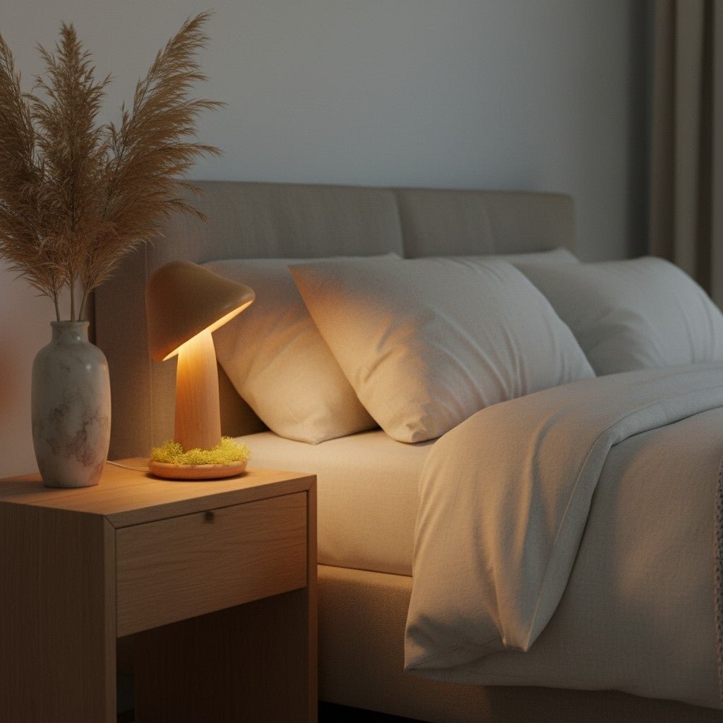 The Canopy Beech Wood Mushroom Lamp - Glow & Drift