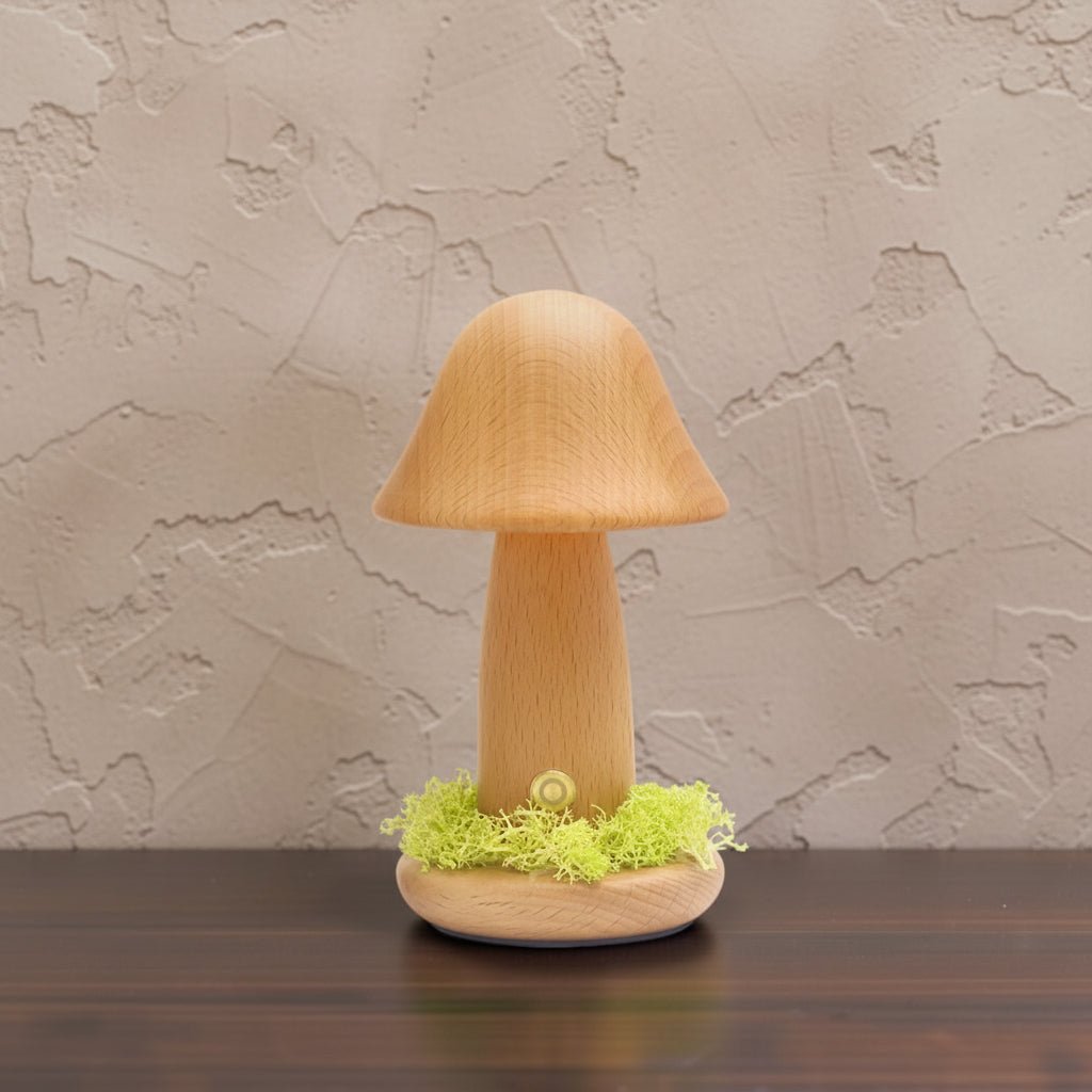 The Canopy Beech Wood Mushroom Lamp - Glow & Drift
