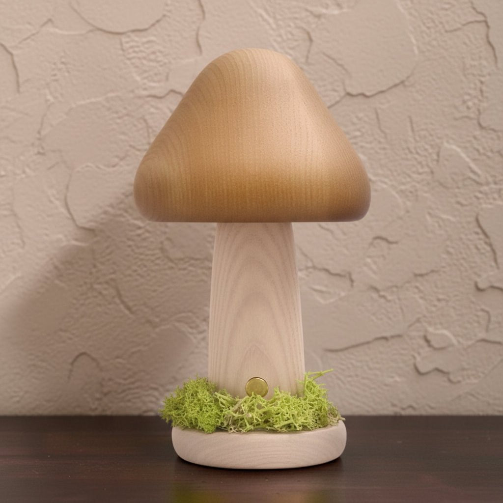 The Canopy Beech Wood Mushroom Lamp - Glow & Drift
