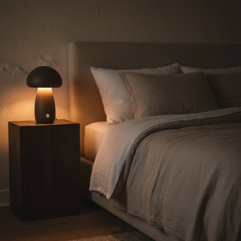 The Minimalist Wooden Mushroom Lamp - Glow & Drift