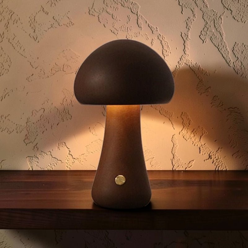 The Minimalist Wooden Mushroom Lamp - Glow & Drift