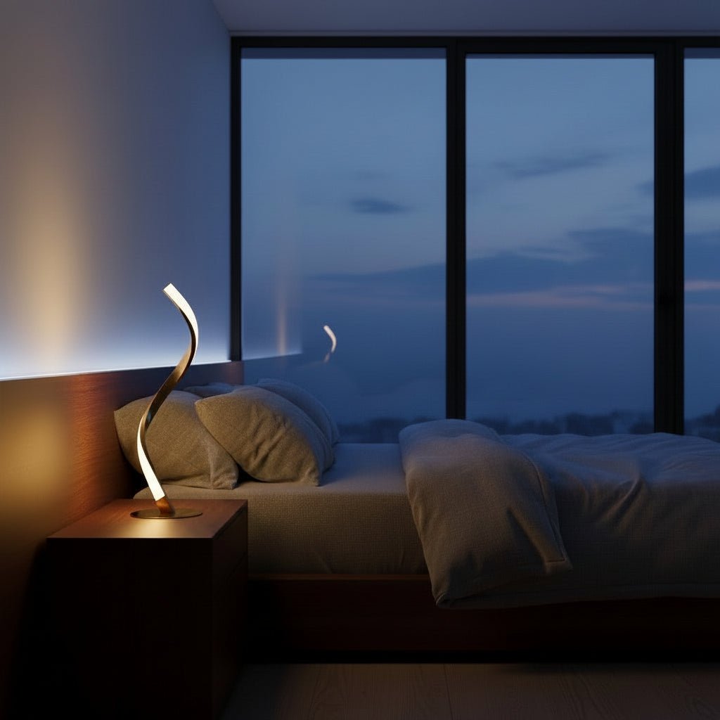 The Serpentine Spiral LED Table Lamp - Glow & Drift