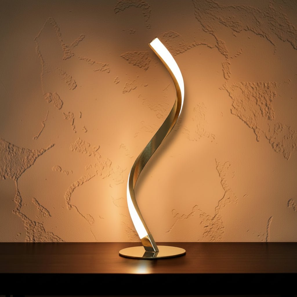 The Serpentine Spiral LED Table Lamp - Glow & Drift