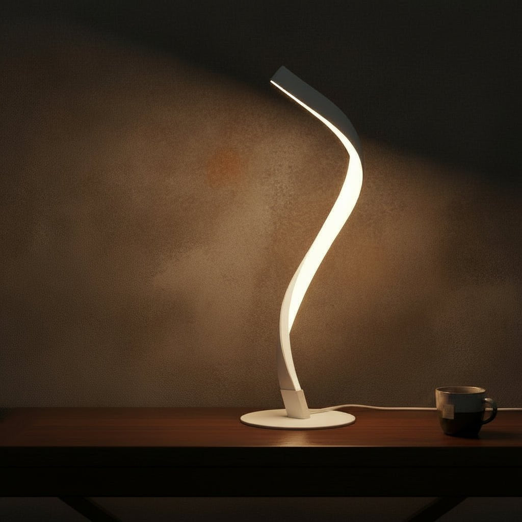 The Serpentine Spiral LED Table Lamp - Glow & Drift