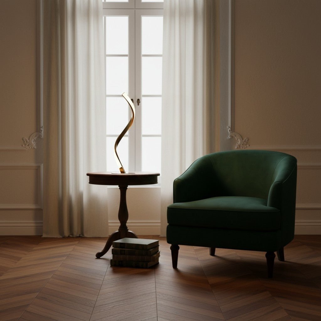 The Serpentine Spiral LED Table Lamp - Glow & Drift