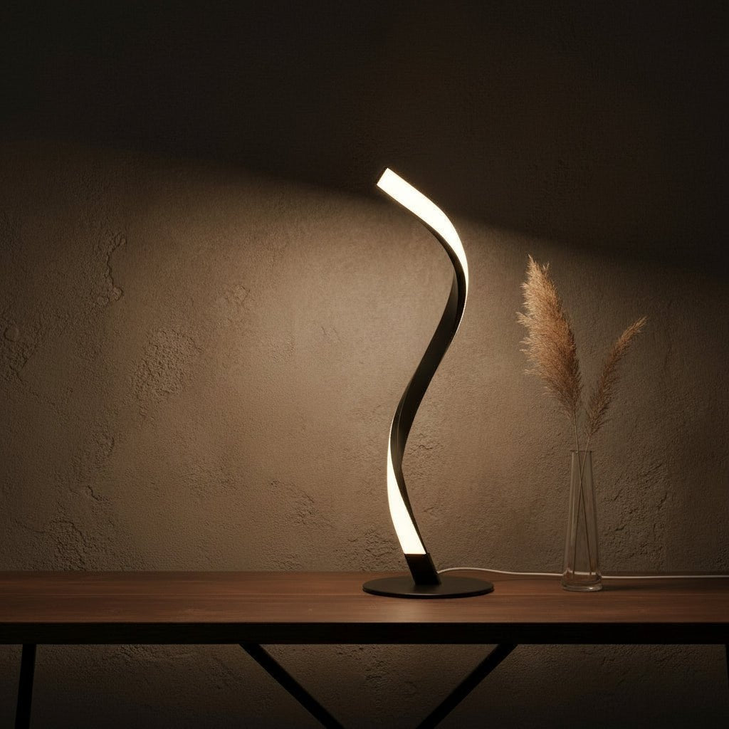The Serpentine Spiral LED Table Lamp - Glow & Drift
