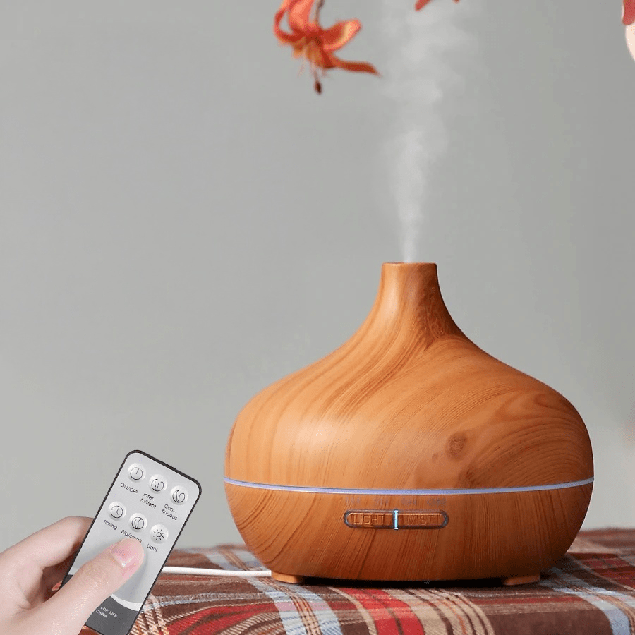 The Timber Wood Grain Aroma Diffuser | 300ml Cool Mist Humidifier - Glow & Drift